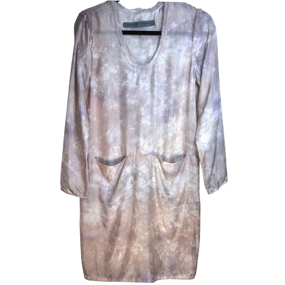 Raquel‎ Allegra Womens Silk Tie Dye Watercolor Dress Size S Artisan Minimalist